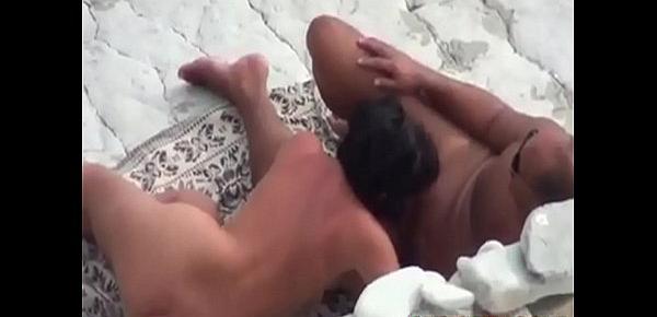  At A Public Beach Man Share His Wife With A Stranger Voyeur